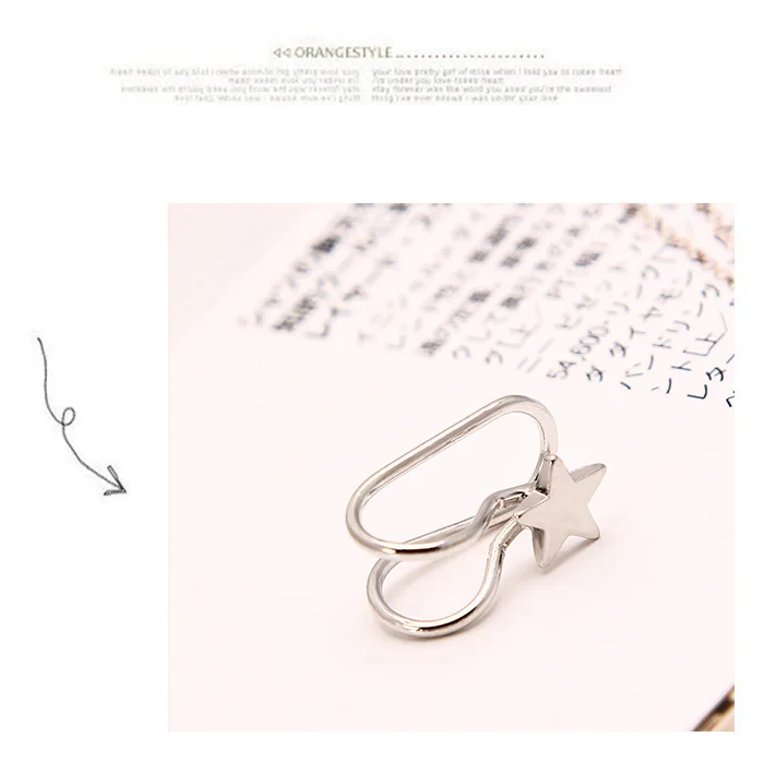 1 шт. корейские модные креативные жемчужные серьги с пентаграммой и звездами, u-образные клипсы для женщин, ювелирные изделия для ушей - Окраска металла: SilverStar