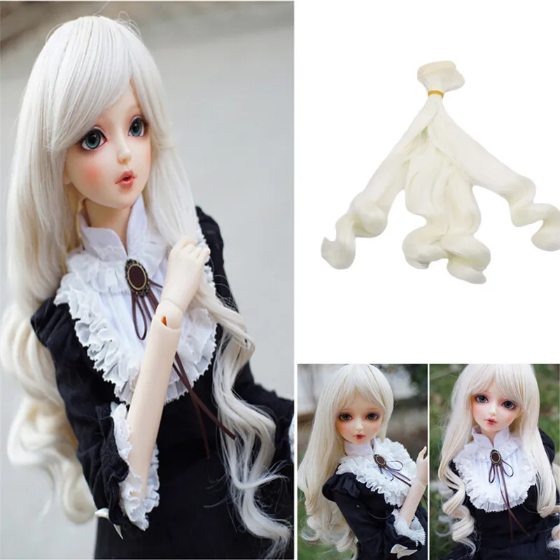 Ручной фигурные BJD парики высокотемпературный провод DIY куклы волосы для 19 см