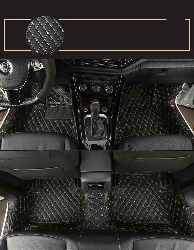 lsrtw2017 leather car interior floor mat for volkswagen t-roc accessories interior styling stickers covers