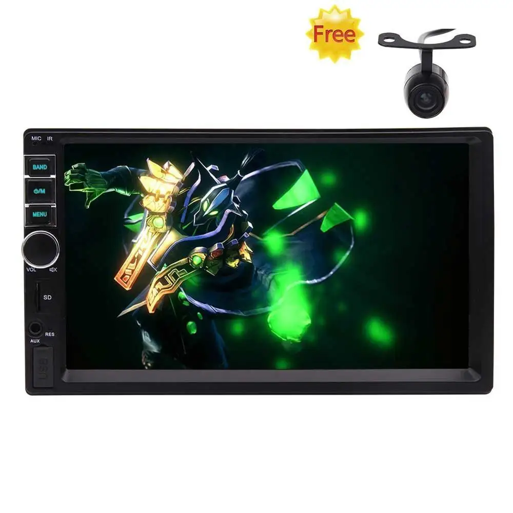 

7'' 2Din Car Radio MP5 Player In-dash Entertainment Multimedia Player Receiver Multi Button Colors/Bluetooth/USB/TF+Rear Camera