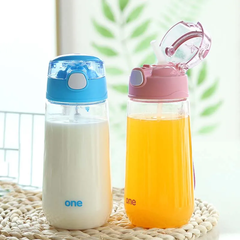 500ml Infant Baby Drinking Cup with a Straw Portable Rope BPA Free Kids