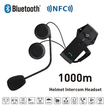 Freedconn Helmet Headset Bluetooth Intercom for Motorcycle Bluetooth Intercom with NFC FM Radio Function For Phone/GPSMP3 1000M