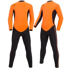 Детские/Молодежные гидрокостюмы 2 мм, неопреновый костюм для дайвинга весенний гидрокостюм на молнии сзади для мальчиков и девочек ростом от 73 до 165 см, оранжевый/черный