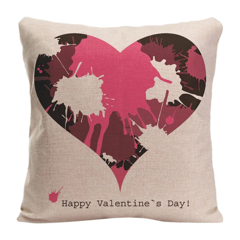 Love Heart Printed Cushion Cover Lovely Covers For Pillow Decoration For Sofa Car Seat Cotton