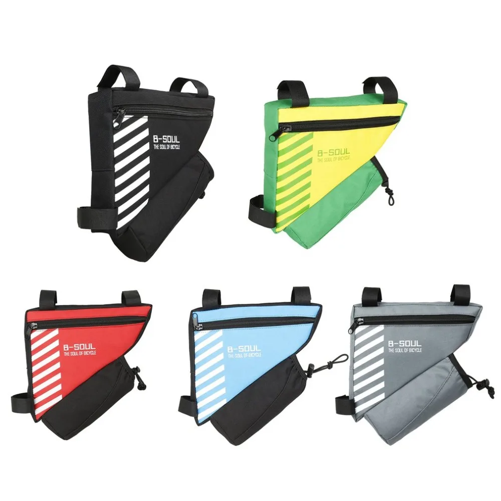Cheap B-SOUL MTB Bike Bicycle Bags Waterproof Cycling Top Front Tube Frame Bags Triangle Bag With Water Bottle Pocket Bike Accessories 5