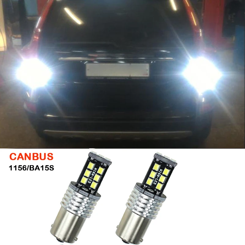 2X Canbus P21W 1156 BA15S автомобильные светодиодсветодиодный фонари заднего хода 15SMD 2835