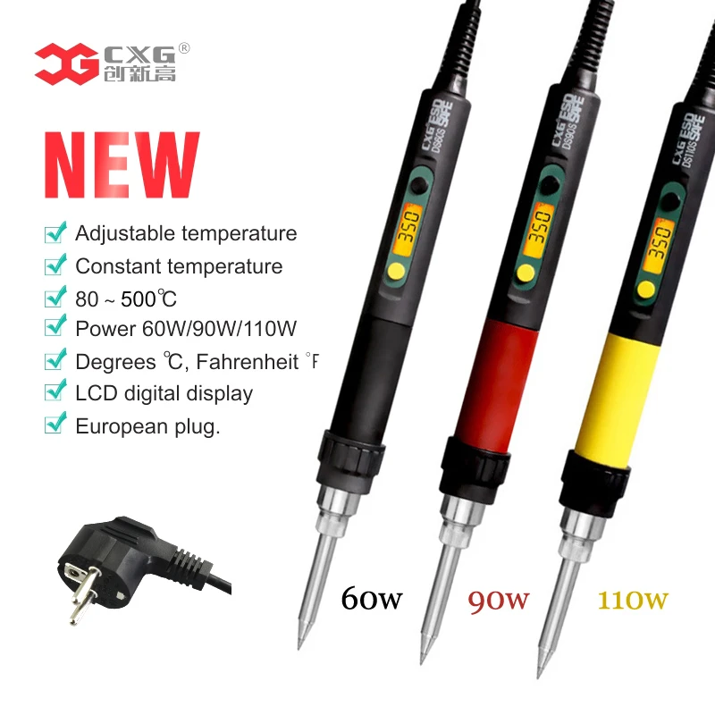 Cxg 60w Fer A Souder Professionnel Led Numerique Temperature Reglable Electrique Constante Station De Soudage 90w 110w Aliexpress