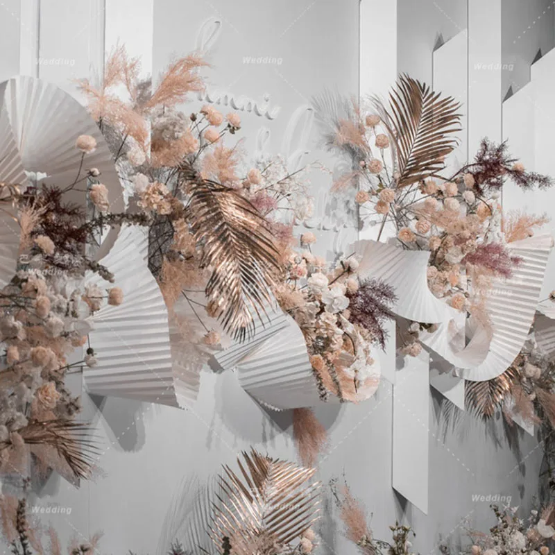 

Flone Creative Corrugated Paper Wedding Background Decoration Wedding Scene Layout Props Origami Wavy Modeling Paper Window Art