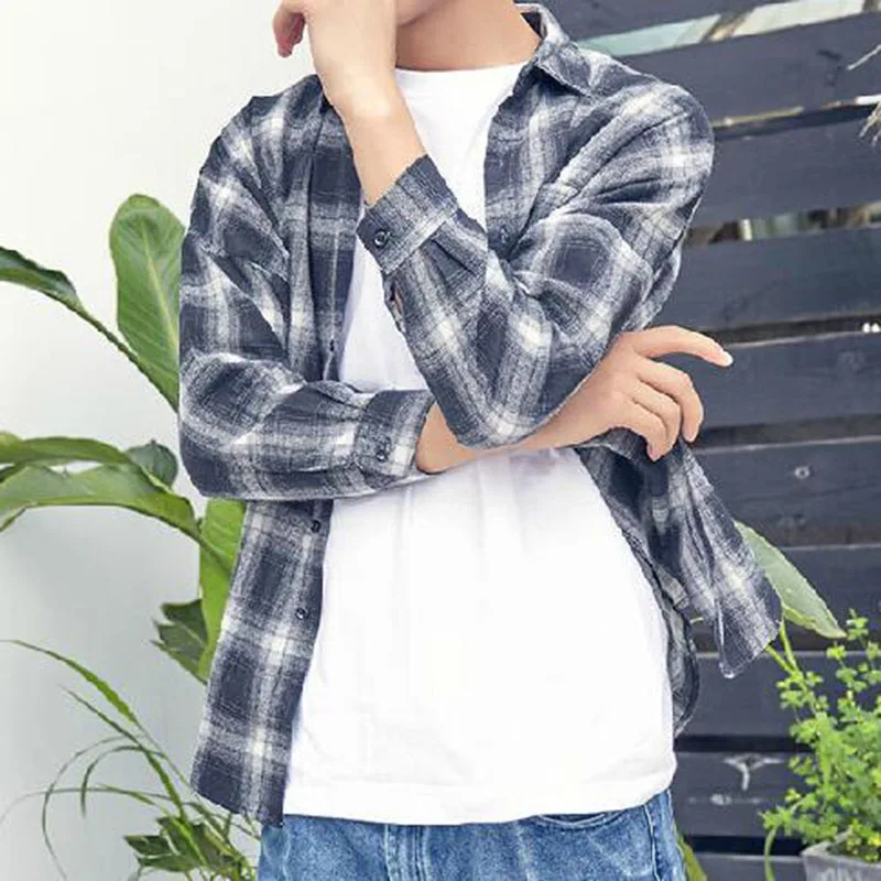 2018 England Style Men Long Sleeve Single Breasted Slim Fit Plaid Printed Outdoors Wear Casual Shirts Spring Autumn Wear Chemise