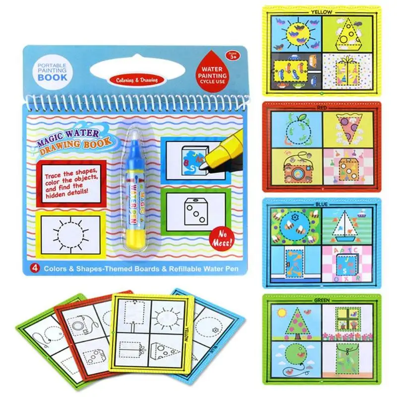 

Reusable Magic Water Coloring Painting Book Kid Doodle Write Board Drawing Book Pre-school Educational Drawing toy