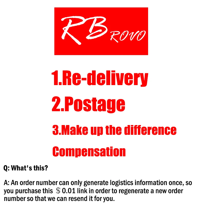 

Make up the difference Compensation, re-delivery, postage