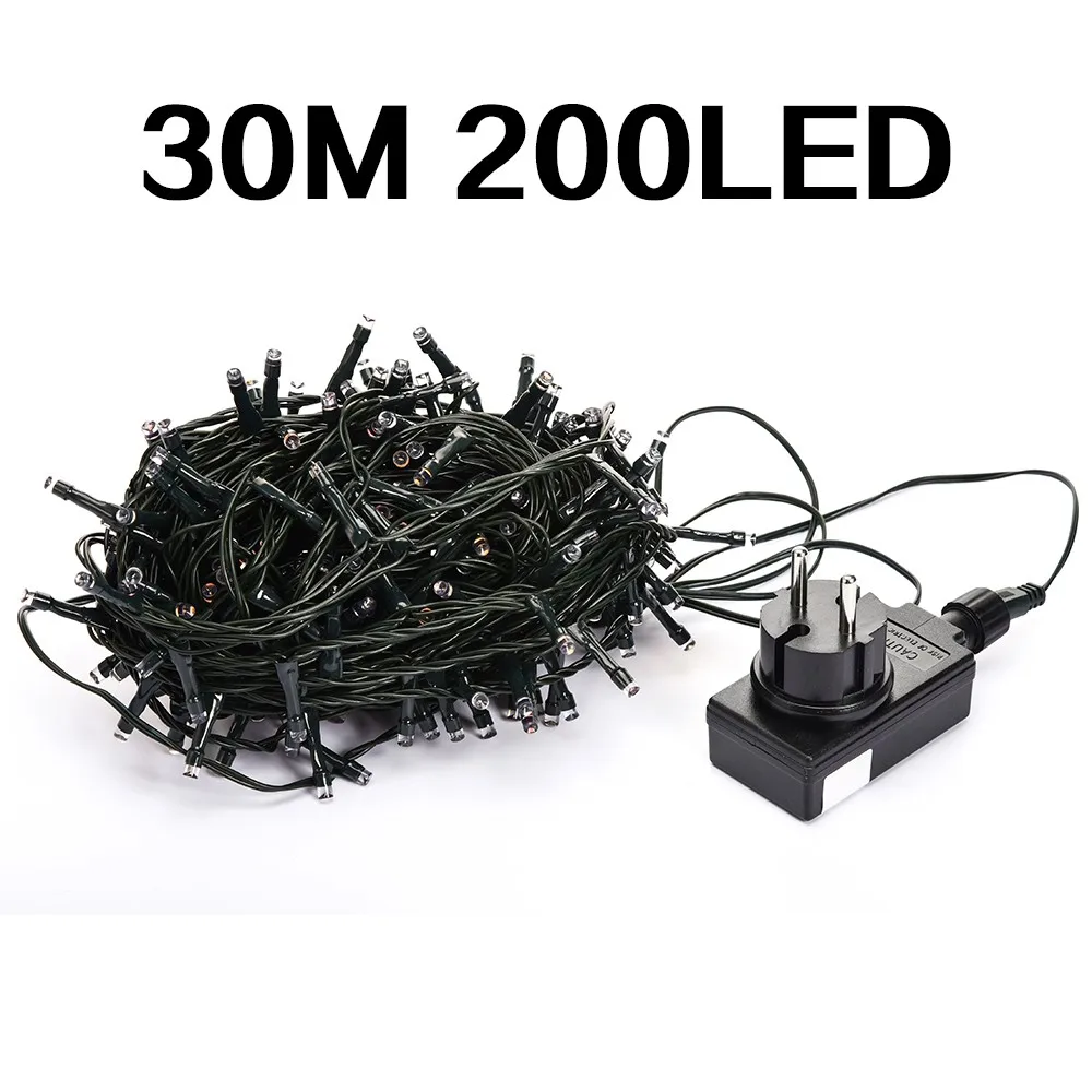 30M Waterproof 200LED String Lights LED Fairy Lights Ideal for Christmas Trees Xmas Party Wedding Outdoor Decoration With Power 30M Waterproof 200LED String Lights LED Fairy Lights Ideal for Christmas Trees Xmas Party Wedding Outdoor Decoration With Power