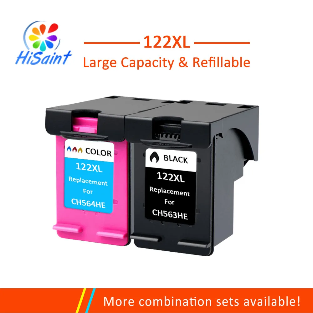 Hisaint для hp 122XL CH563H CH564H bk и цветной чернильный картридж для hp Deskjet 1000 1050 2000 2050 струйный принтер