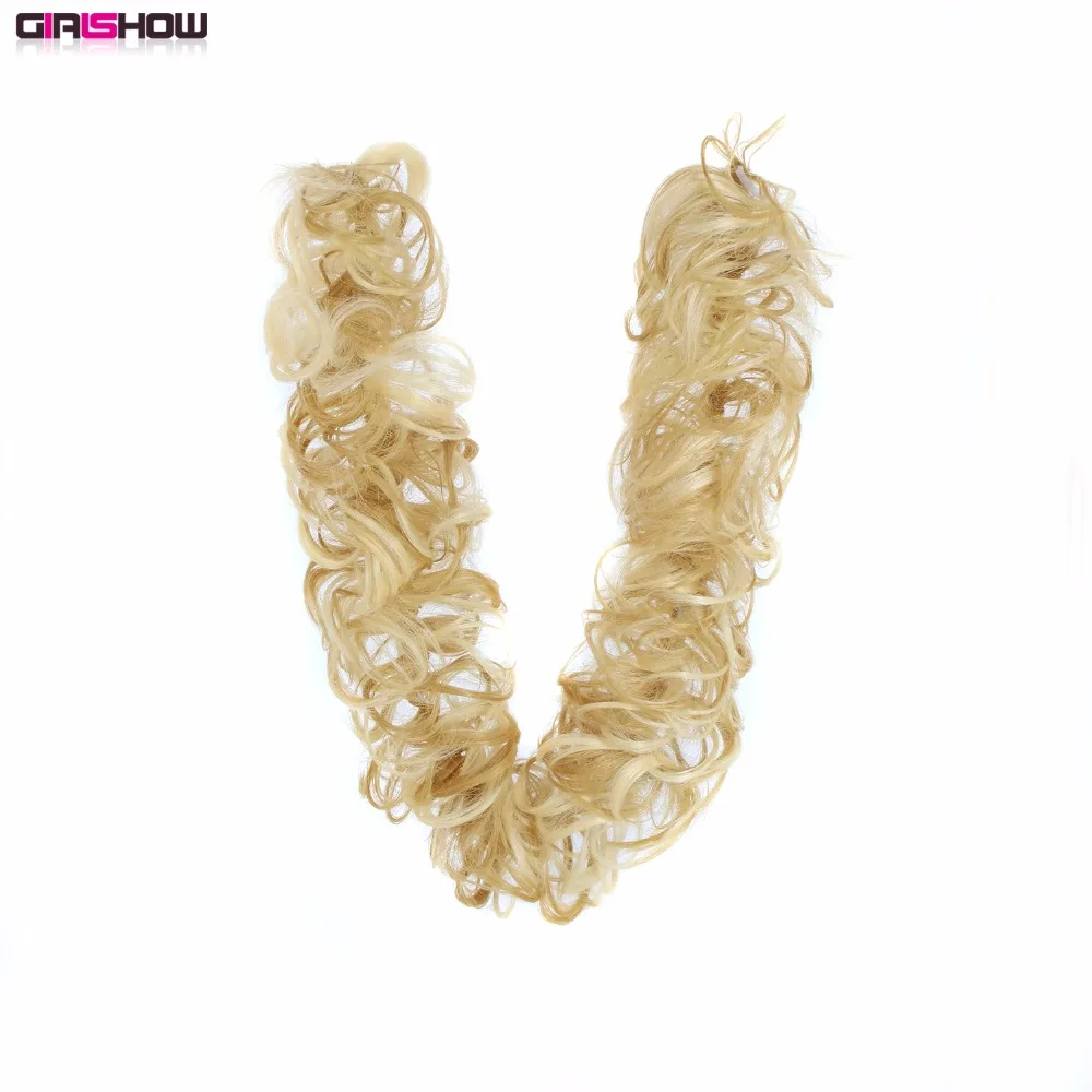 Girlshow волосы булочка синтетический вьющихся волос цветок шиньон витой Scrunchie длинные Обёрточная бумага вокруг волос Q10 3" 80 г, 10 шт./лот