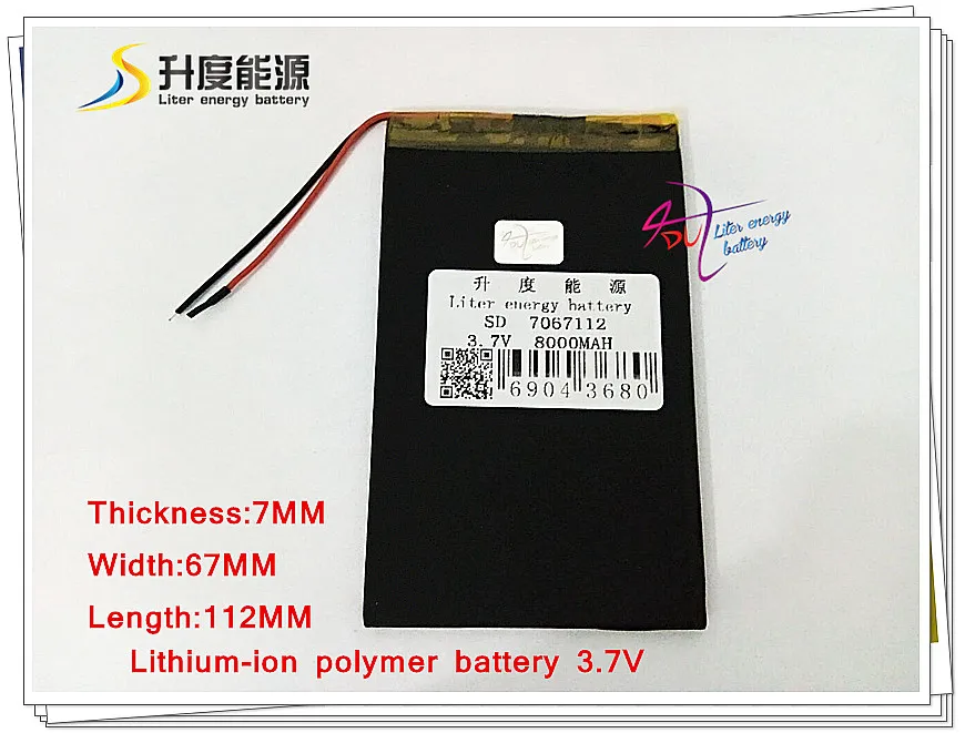 Ceny 3.7V 8000mAH 7067112 polimerowa bateria litowo jonowa akumulator litowo jonowy do banku mocy; tablet pc,