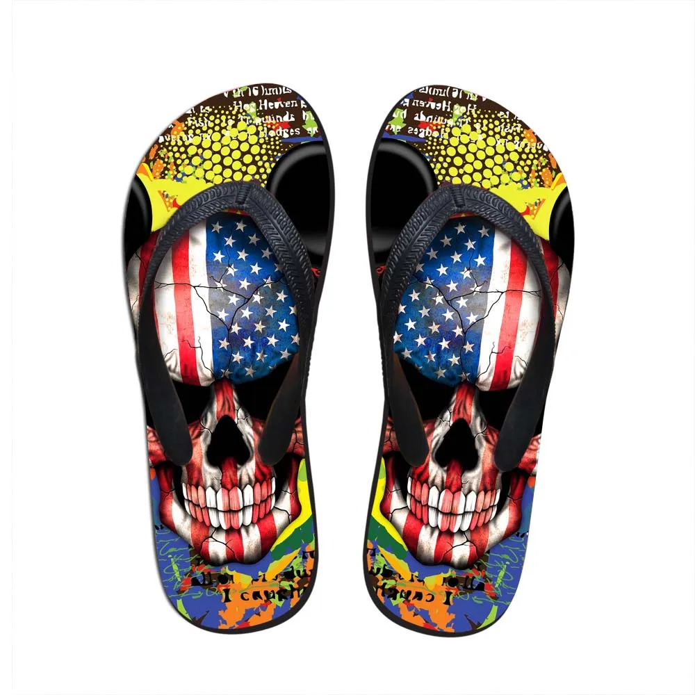

Noisydesigns boys slippers Men flip flops sandals summer star stripe national flag skull print Men's beach footwear hot wear