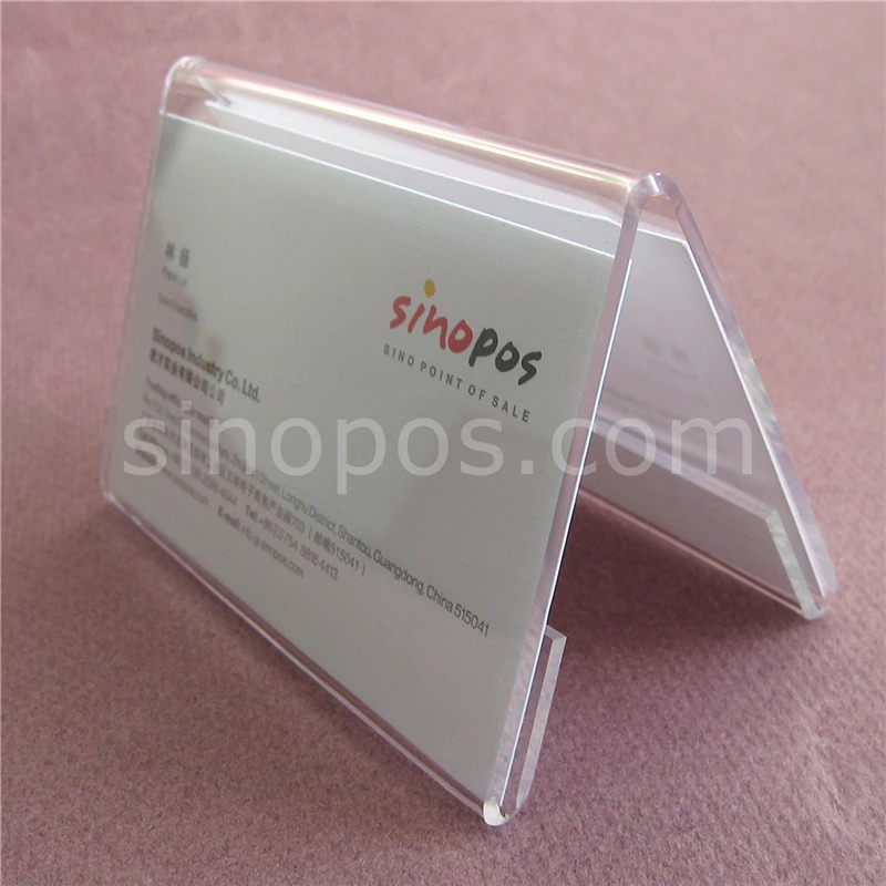 Acrylic Double-sides Sign Holder Triangle Table Stands, Clear