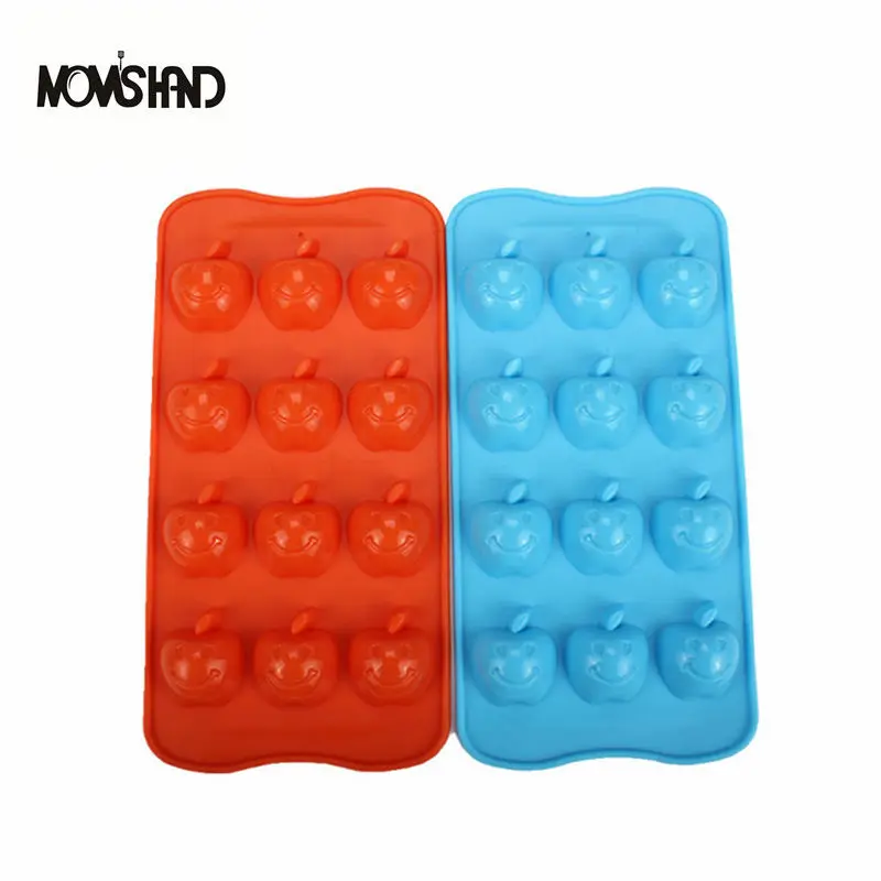 

Hole Mini Silicone Ice Cube Trays Apple Shaped Drink Jelly Candy Popsicle Mold