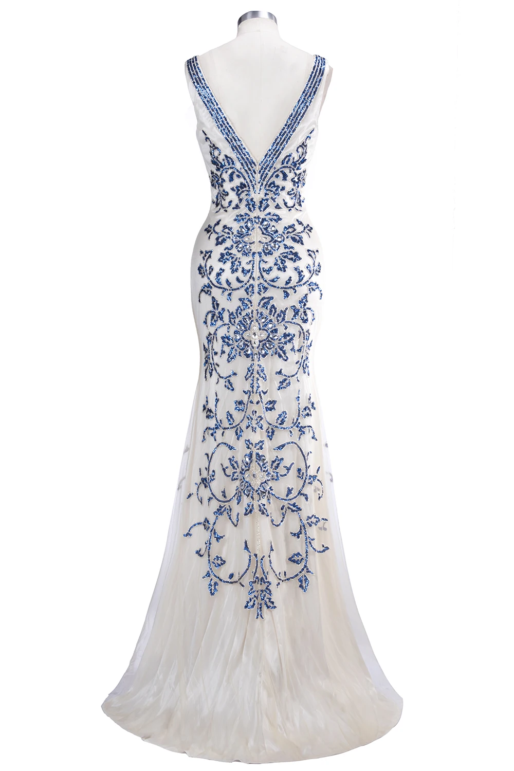 Luxury Champagne Evening Dress Long Mermaid Sheath Womens Embroidery Formal Gowns Sequin Vestidos Longo Special Occasion Dress