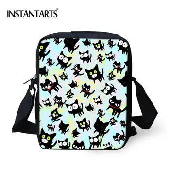 

INSTANTARTS Women Messenger Bags Cartoon Cats Pattern Crossbody Bags Woman Small Shoulder Bag for Ladies Female Travel Handbags