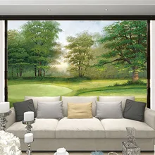 Qingchun пользовательские 3D печати DIY Ткань и текстильные обои для стен тканью маслом фрески матовый шелк для Гостиная лес