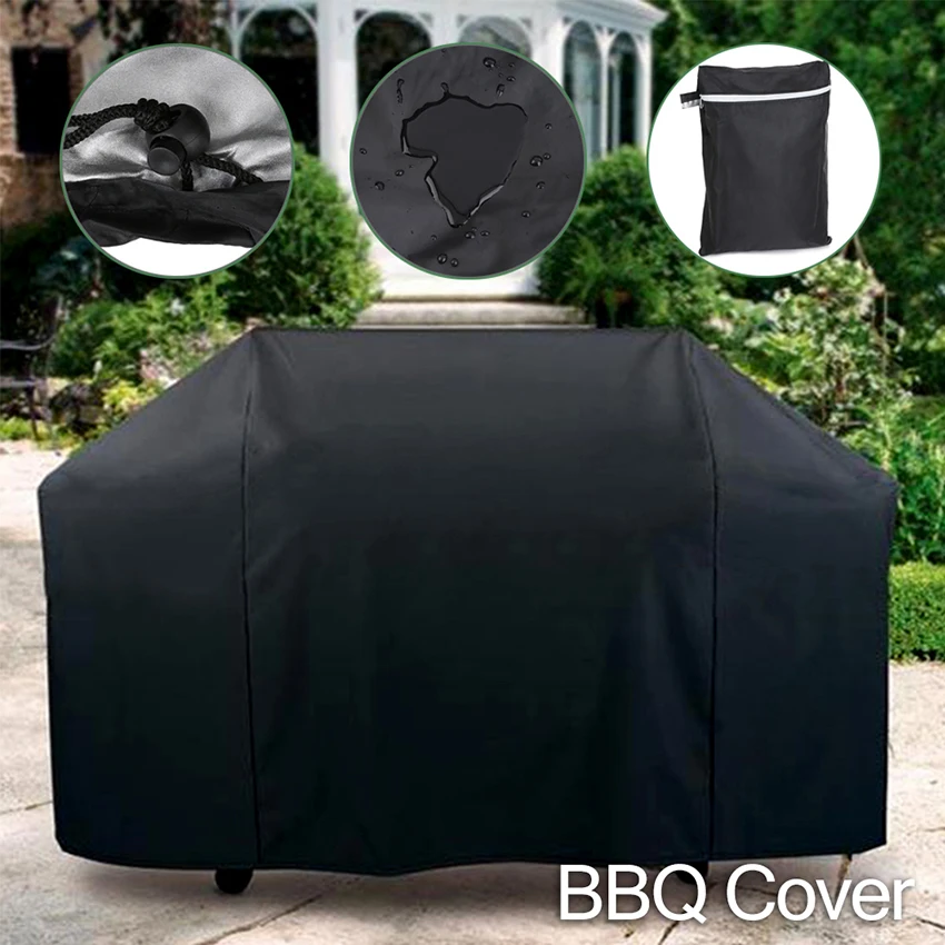 

Black Waterproof BBQ Grill Cover Anti Dust Rain Proof Barbecue Protecter Drop Shipping For Gas Charcoal Electric Barbecue Bag