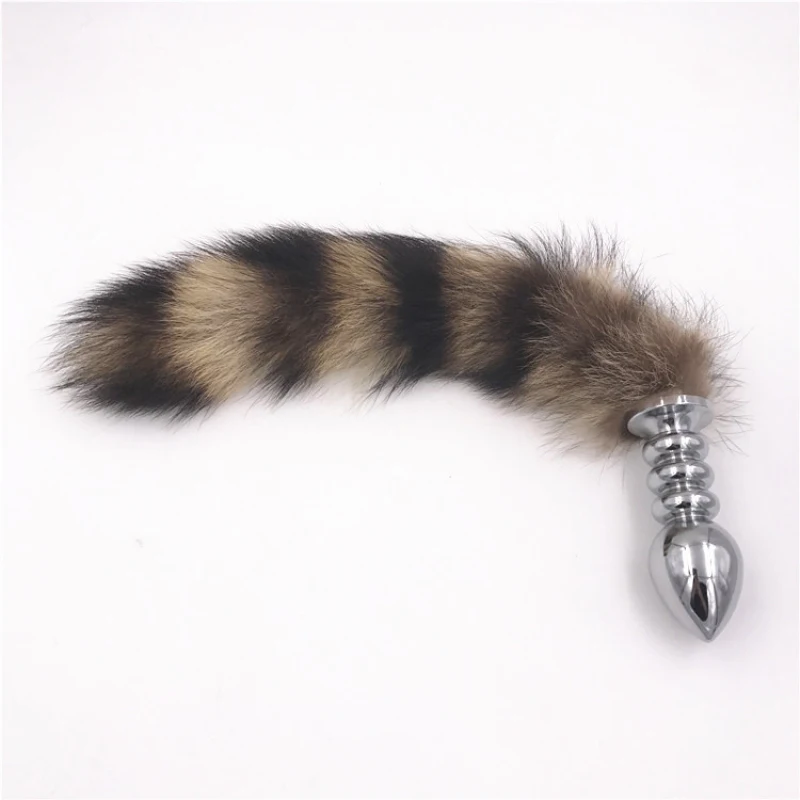 Anal Plug Stainless Steel Butt Stopper Thread Shape 3 Size Fox Tail Dilatation Sex Toys for Women H8-77E | Красота и здоровье