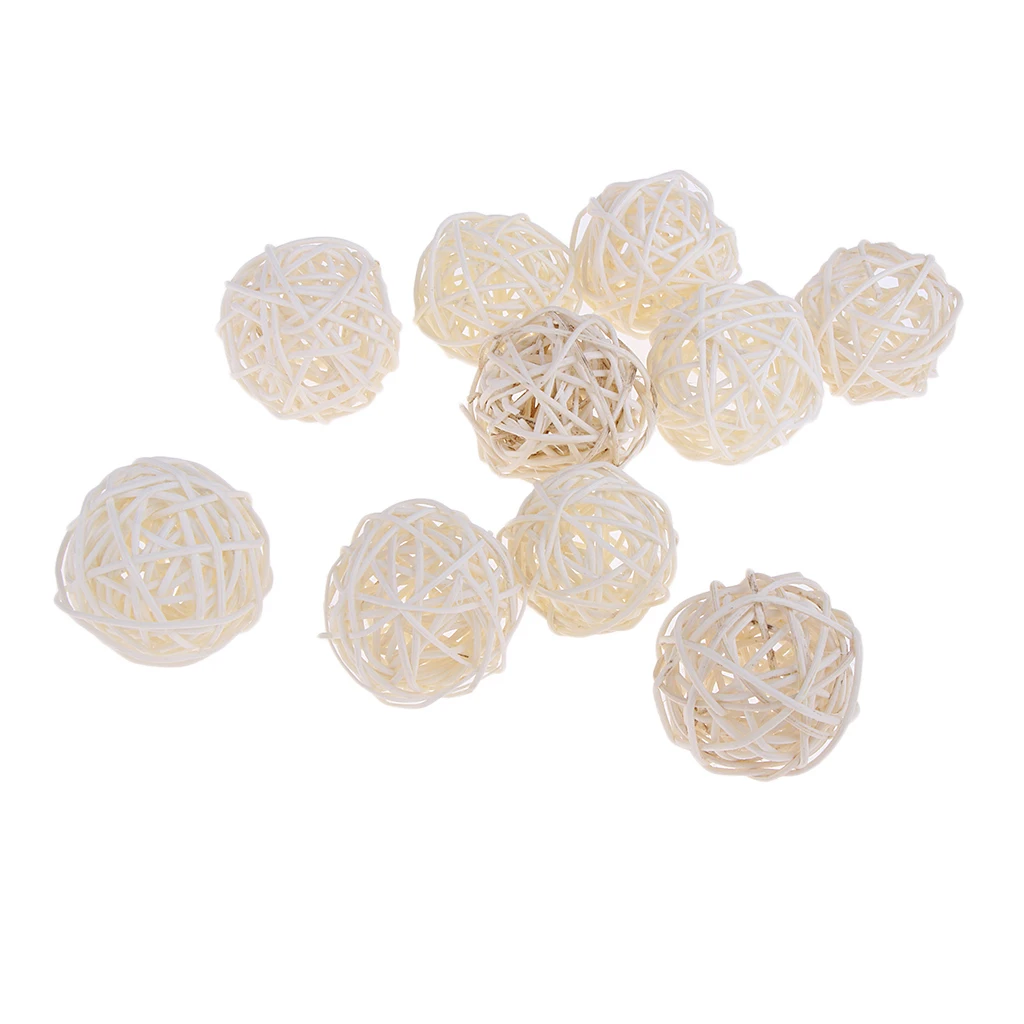 30Pcs Natural Rattan Vine Ball Christmas Tree Embellishments Wicker Rattan Ball 5cm for DIY Crafts Garniture Home Wall Ornament