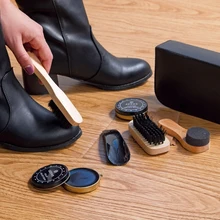 7pcs set Men Women Wood Suede Sole Shoe Cleaner set cleaning brush shoe polish Leather Surface
