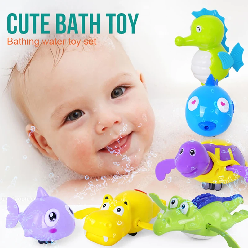 

Cute Cartoon Animal Classic Baby Water Toy Infant Swim Turtle Children's Chain Clockwork Dabbling Bath Toys