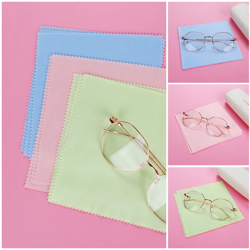 

5pcs Eyeglasses Wipes Microfiber Fiber Cleaning Cloths Phones LCD Laptop Screens Easy Washing Lens Cleaner Delicate Surfaces