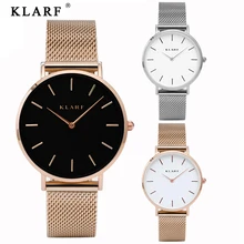 Luxury Brand KLARF Quartz Watch Women Gold Steel Bracelet Watch 30M waterproof Rhinestone Ladies Dress Watch relogio feminino
