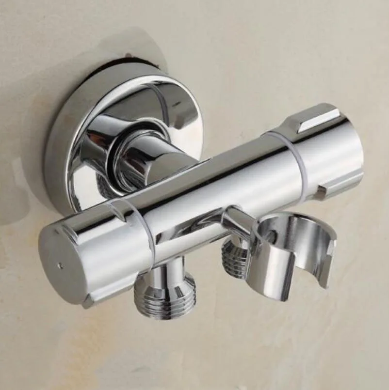 

Copper Water Separator Thickened Three-way Angle Valve With shower Toilet Spray Gun Seat One Into Two Out One Integrated Seat