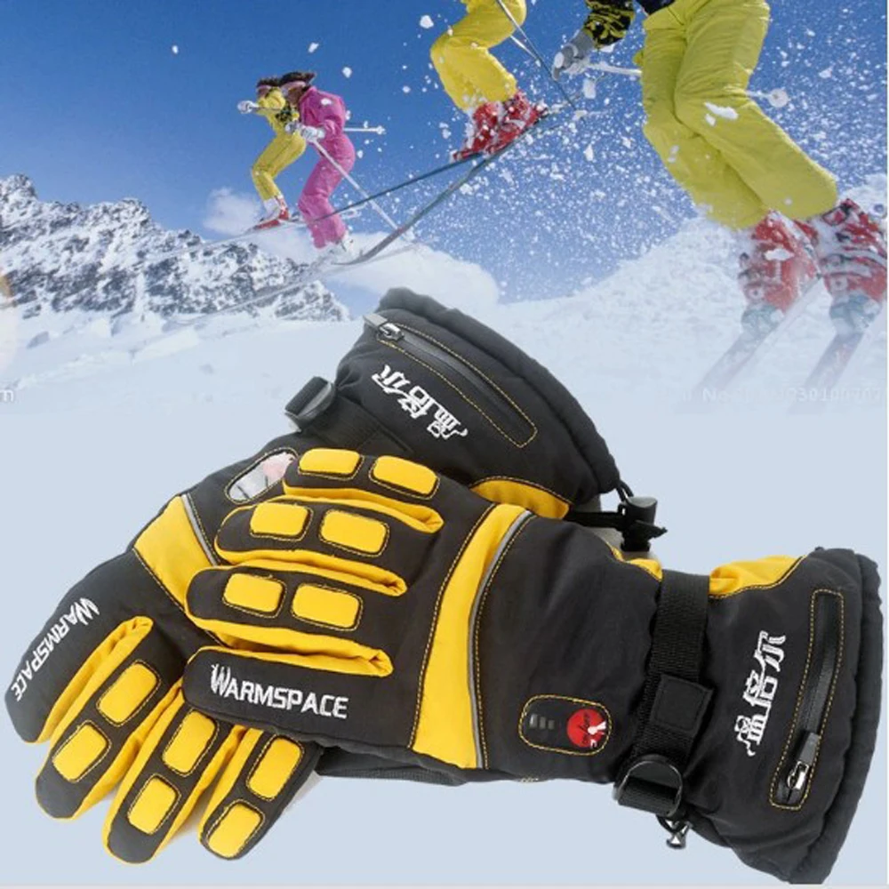 Smart Electric Heat Gloves 4000MA Ski Waterproof Lithium Battery Self Heating Adjustable Temperature 5 Hand Heated Gloves