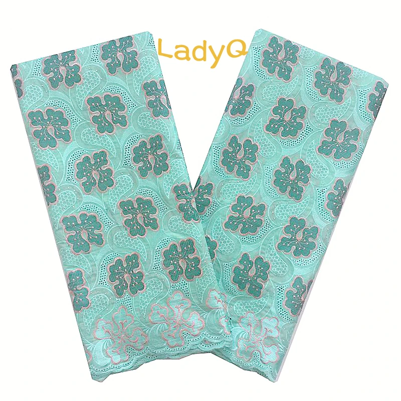 

LadyQ Cotton African Lace Fabric 2018 High Quality Aqua White Blue Swiss Lace Magenta Nigerian Swiss Voile Lace In Switzerland
