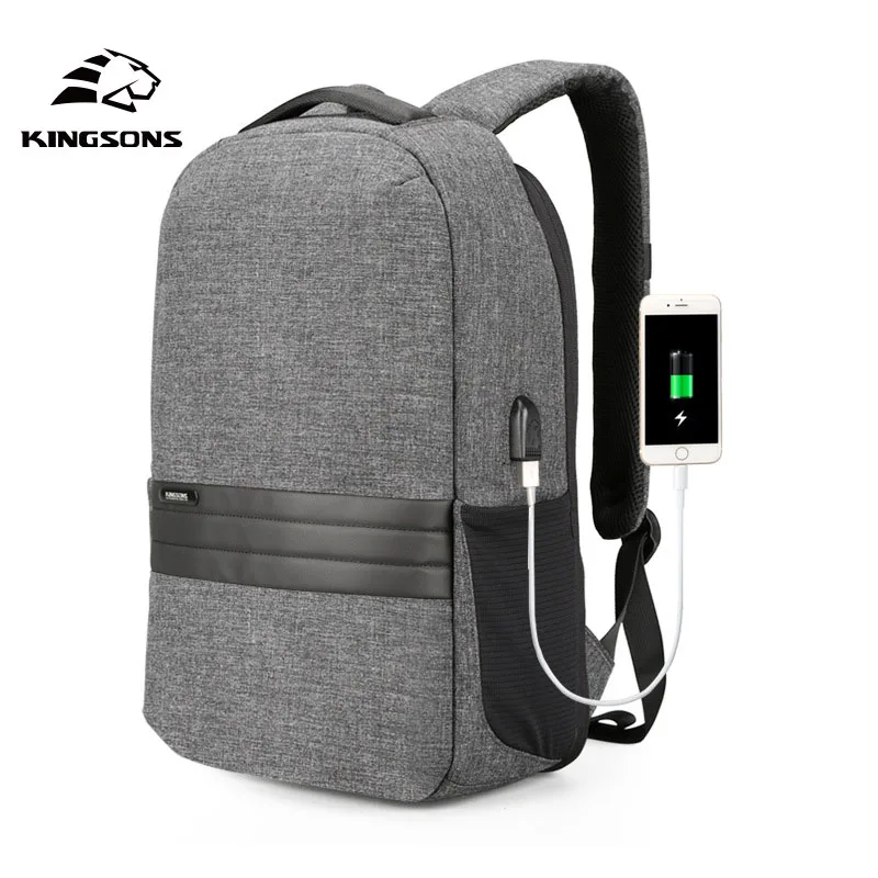 

Kingsons USB Charging Anti-Theft Backpack Men 15.6-inch Laptop Backpack Fashion Travel Bag Backpack Sac Dos Mochila