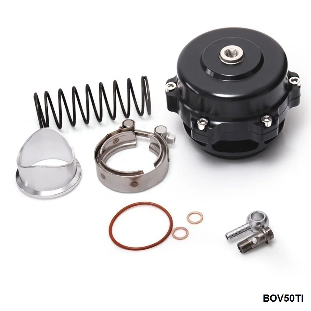 Universal Jdm 50mm V Band Blow Off Valve BOV Q Typer w/ Weld On Aluminum Flange with logo  EP-BOV50TI