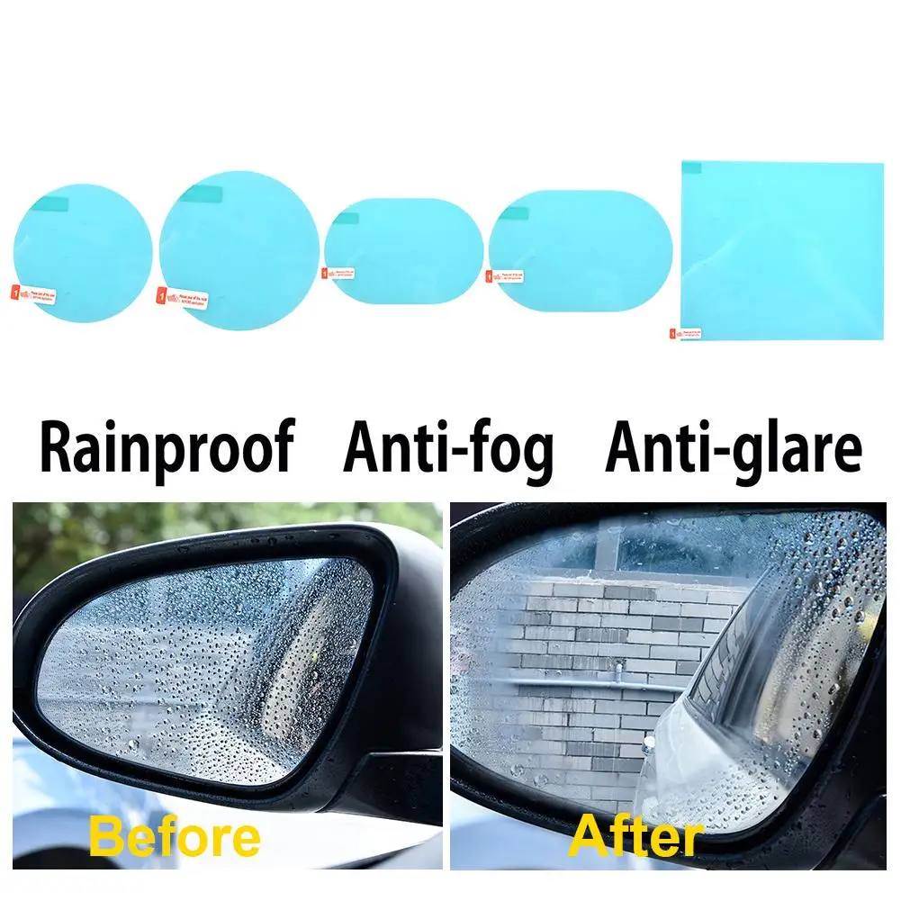 

A Pair Of Car Rearview Mirror Film Nano Coating Waterproof Anti-Fog Rainproof Side Window Glass Film For Cars SUV Trucks Trailer