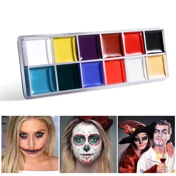 

12in1 Flash Colors Face Body Oil Painting Art Make Up Halloween Party Fancy Dress Artist Palette
