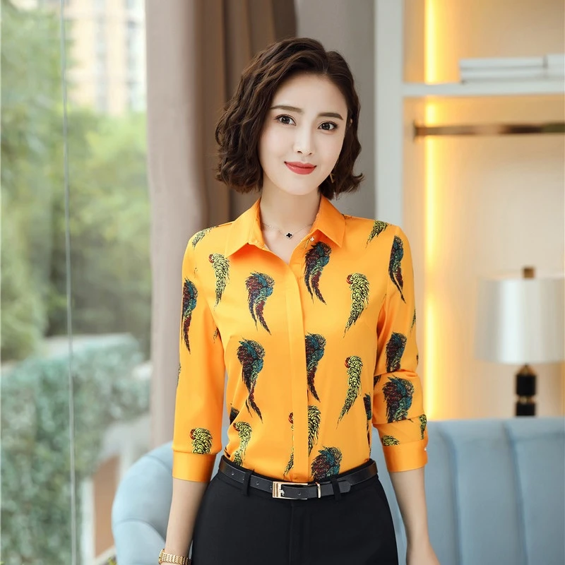 2018 nuevos estilos de moda impreso camisas, blusas y blusas para Mujeres de Negocios de mujer de manga larga blusa de oficina ropa de mujer camisa|Blusas y camisas| - AliExpress