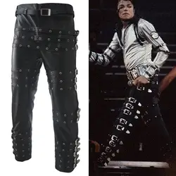 Ретро МД Майкл Джексон панк Рок плохой концерт представление подражать кожа мотобрюки брюки для девочек Chaparajos