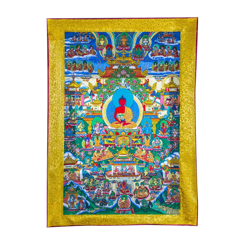 Amitabha Thangka вышитая ткань украшение Тибетский тангка декоративная живопись Amitabha живопись танка сердце