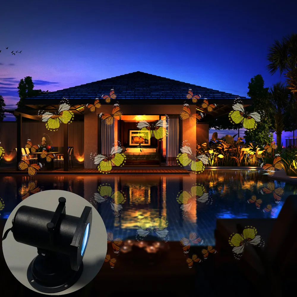 12 Switchable Themes Landscape Projector LED Spotlight Wall Light for Outdoor and Indoor ...