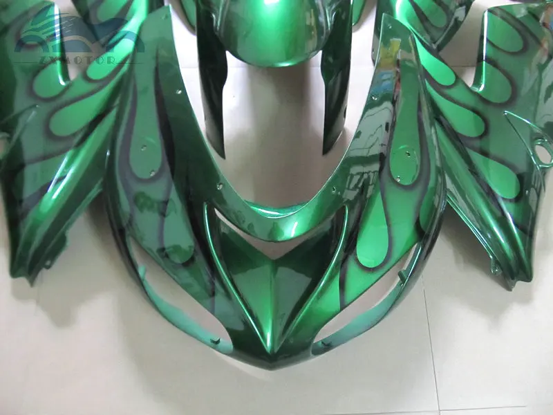 Обтекатели высокого качества комплект для KAWASAKI Ninja 2006 2007 ZX10R спортивная гоночная обтекаемая форма наборы ZX 10R 06 07 Черный пламя мотоциклов