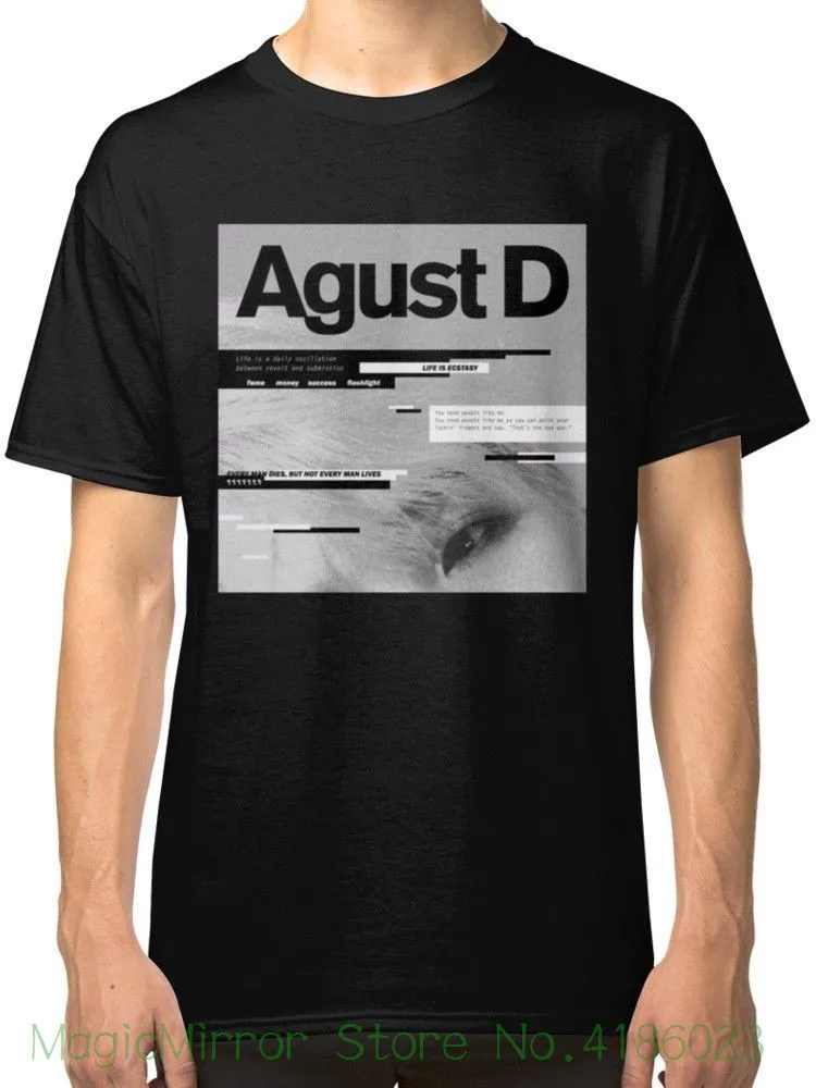 

Agust D Album Art Men's Black Tshirt Tees Clothing Hot Sale Men T Shirt Fashion