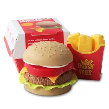 

Children Simulation Food Toys Pretend Play Hamburger French Fries Kitchen Toy Set Miniature Snack Burger Educational Toys Baby