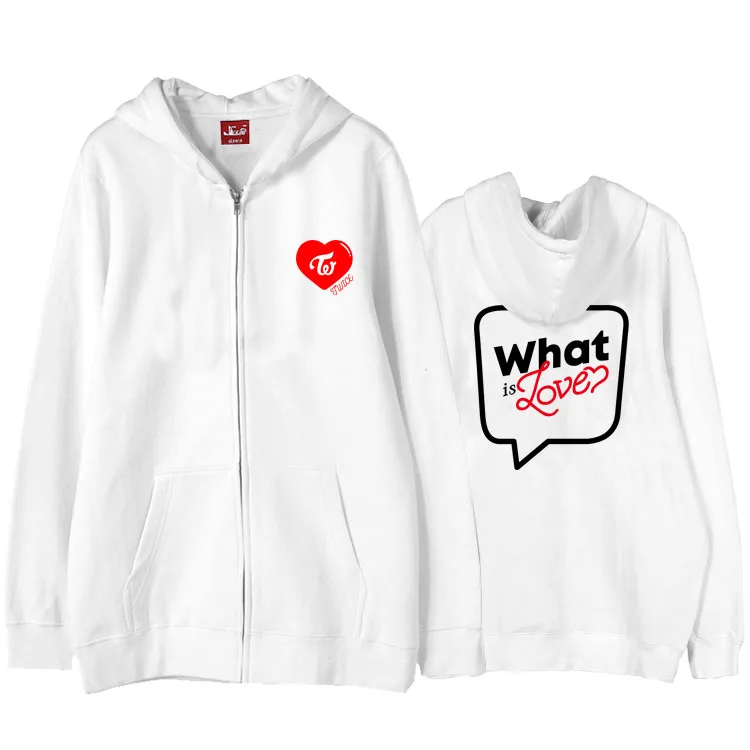  Kpop twice what is love concert same printing fleece/thin sweatshirt for once supportive unisex zip