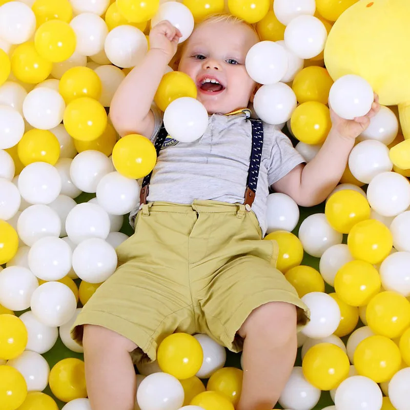 

50pcs/Bag Yellow/White Ocean Ball Safe Baby Toy Ball For Baby Kids Play Tents Ball Pits Pool 5.5cm/7cm