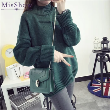 

Special Sale Women Turtleneck Winter Sweater 2019 Long Sleeve Knitted Warm Loose plus size Sweaters Pullovers Female Jumper Tops