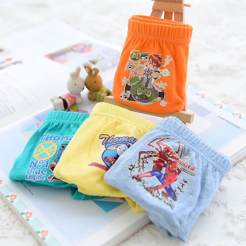 

6PCS/LOT Mixed Hair Softening Boys Cartoon Printing Cotton Briefs Children's Underwear Three Yards -12 Yards FTNM0034